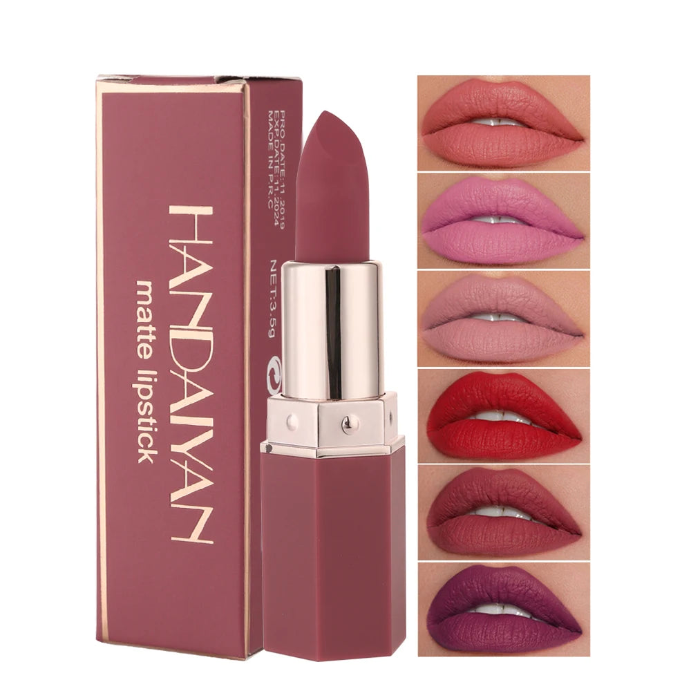 6-Color Matte Lipstick , Non-Fading, Non-Stick Cup Long-Lasting Velvet Finish. - Maquilys 