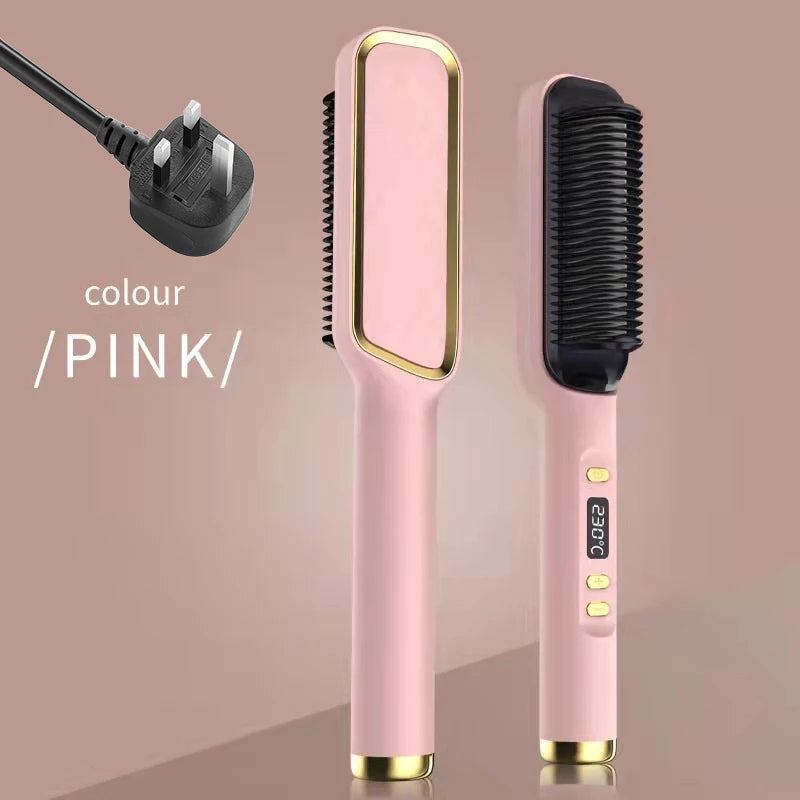 Electric Hot Comb Multifunctional Straight Hair Straightener Comb Negative Ion Anti-Scalding Styling Tool Straightening Brush