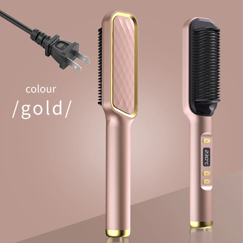 Electric Hot Comb Multifunctional Straight Hair Straightener Comb Negative Ion Anti-Scalding Styling Tool Straightening Brush